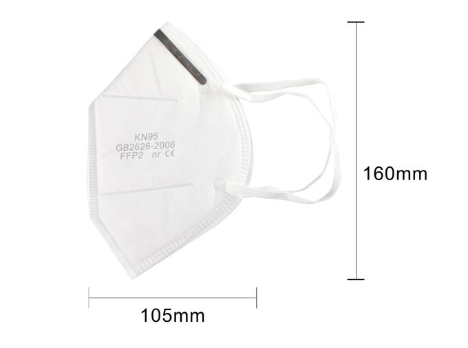 低刺激性の折り畳み式Ffp2マスク サイズ160 * 150mmの高いろ過容量